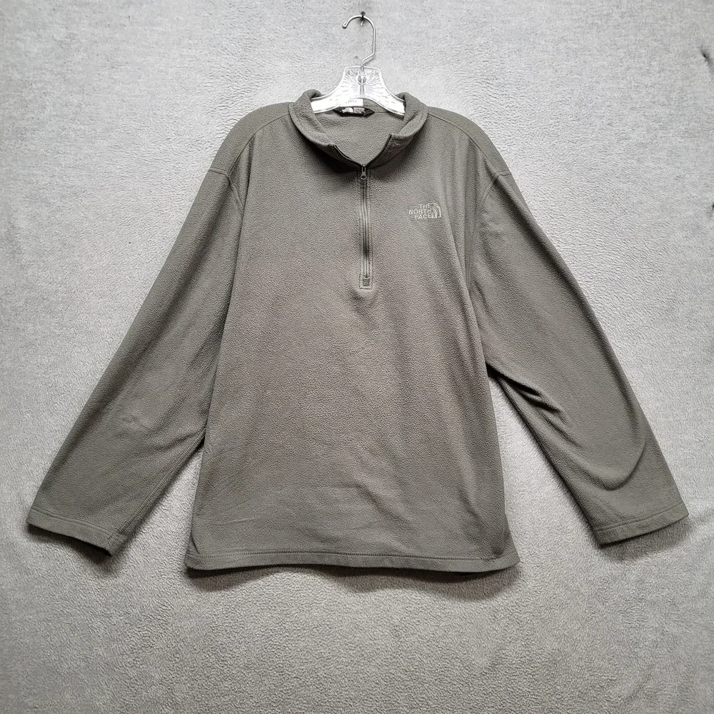 The North Face‎ Men Sweatshirt XXL Gray Logo Embroidery Fleece Activewear